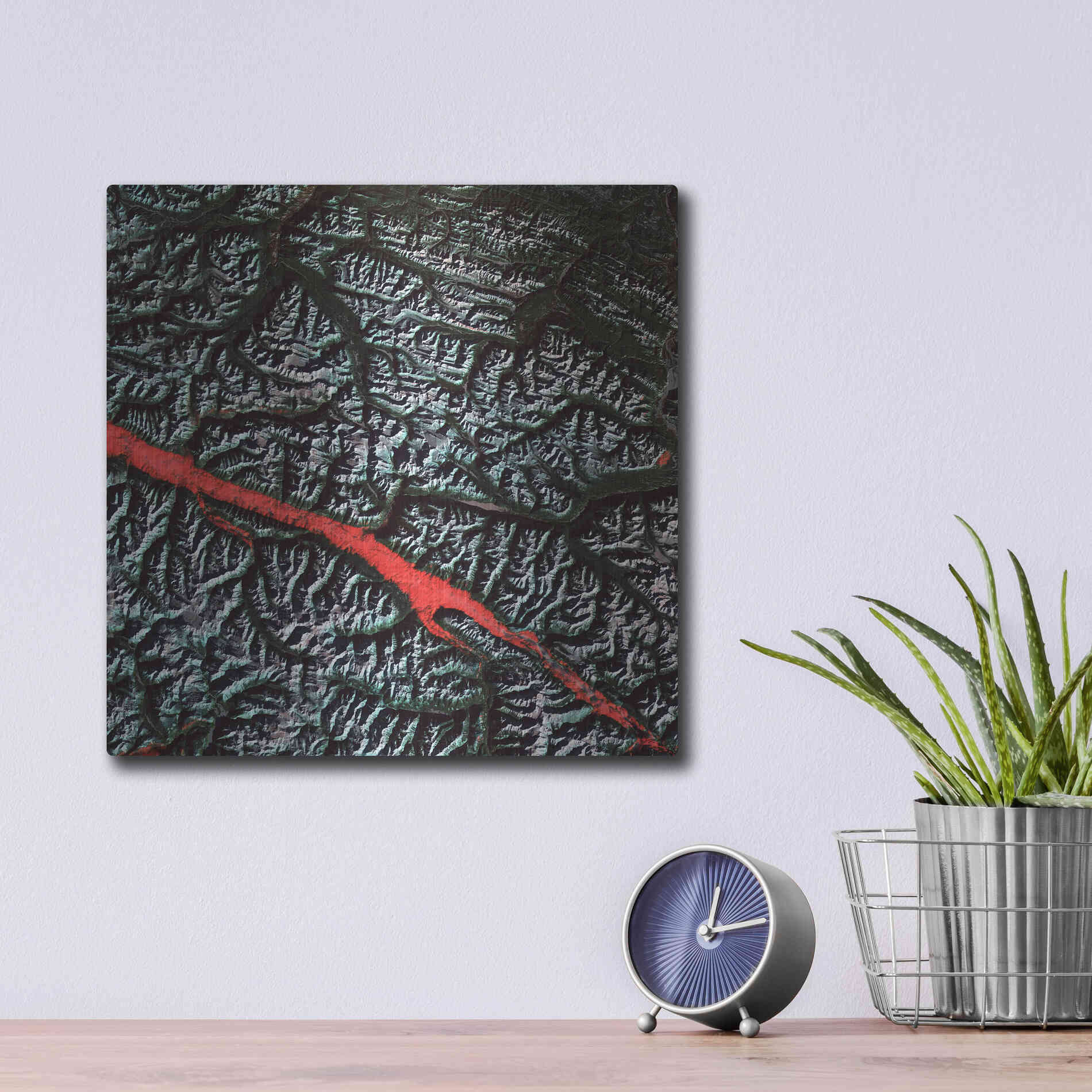 Luxe Metal Art 'Earth as Art: Rocky Mountain Trench,' Metal Wall Art,12x12