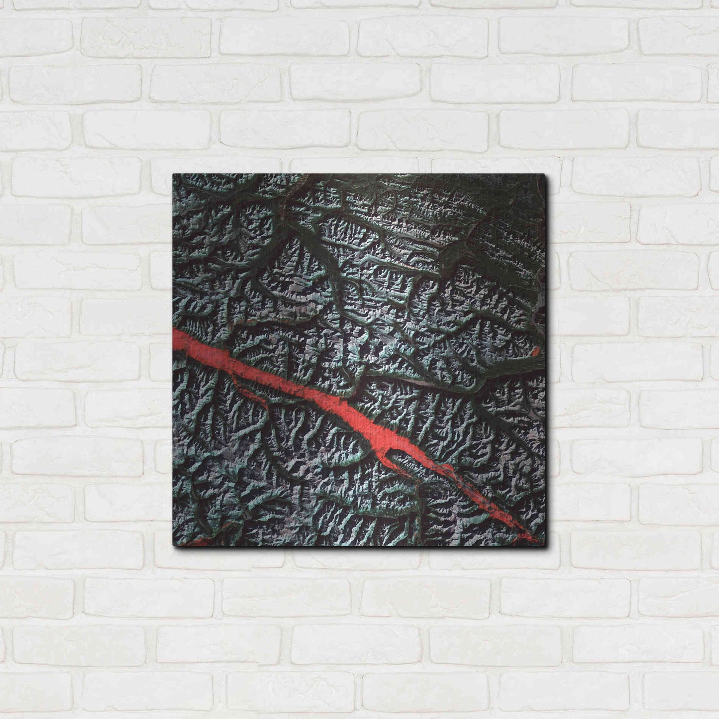 Luxe Metal Art 'Earth as Art: Rocky Mountain Trench,' Metal Wall Art,24x24