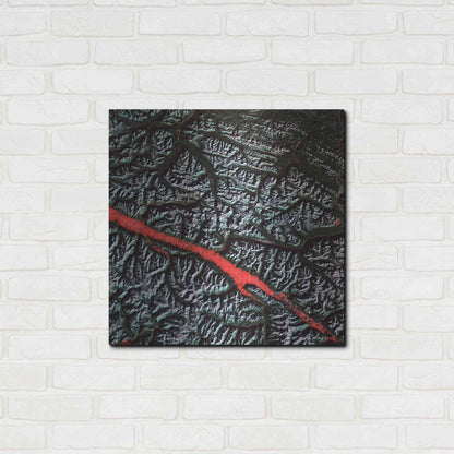 Luxe Metal Art 'Earth as Art: Rocky Mountain Trench,' Metal Wall Art,24x24