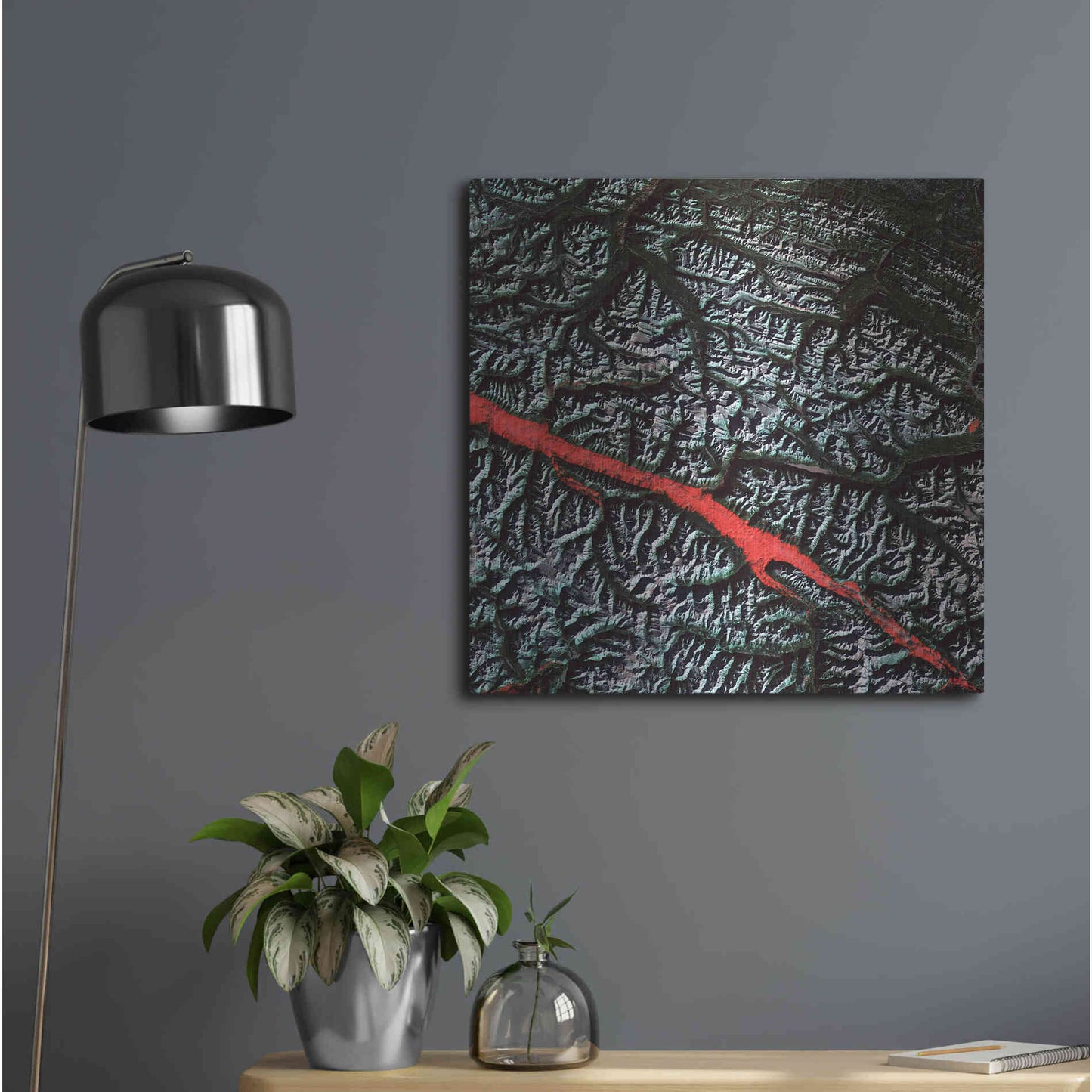 Luxe Metal Art 'Earth as Art: Rocky Mountain Trench,' Metal Wall Art,24x24