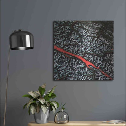 Luxe Metal Art 'Earth as Art: Rocky Mountain Trench,' Metal Wall Art,24x24