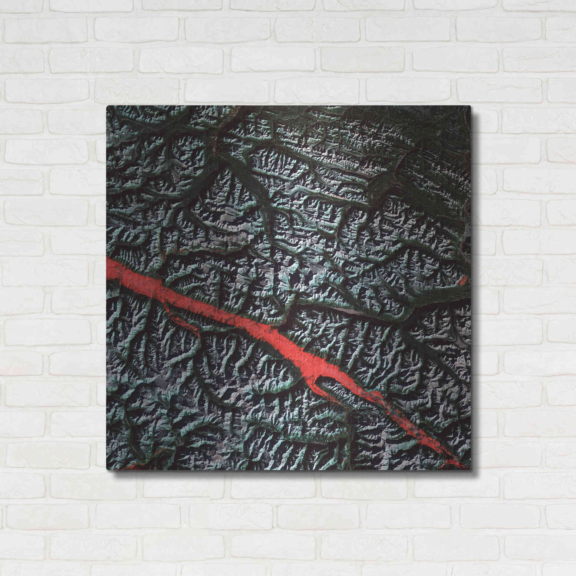 Luxe Metal Art 'Earth as Art: Rocky Mountain Trench,' Metal Wall Art,36x36