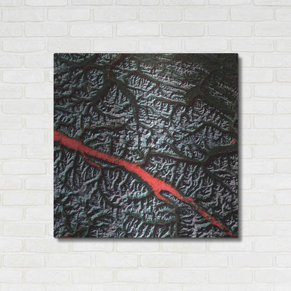 Luxe Metal Art 'Earth as Art: Rocky Mountain Trench,' Metal Wall Art,36x36