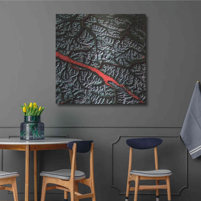 Luxe Metal Art 'Earth as Art: Rocky Mountain Trench,' Metal Wall Art,36x36