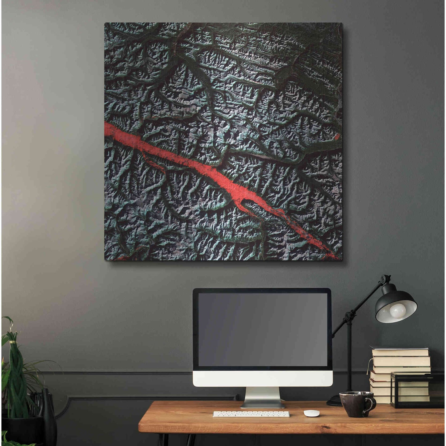 Luxe Metal Art 'Earth as Art: Rocky Mountain Trench,' Metal Wall Art,36x36