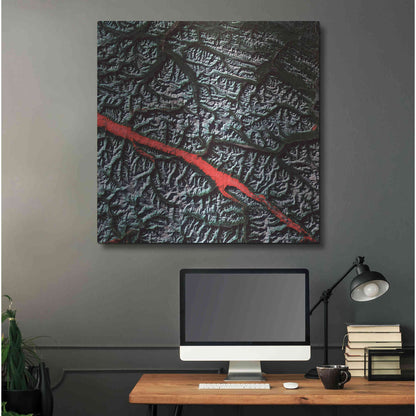 Luxe Metal Art 'Earth as Art: Rocky Mountain Trench,' Metal Wall Art,36x36