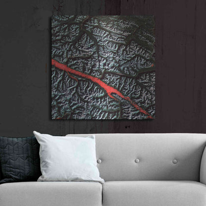 Luxe Metal Art 'Earth as Art: Rocky Mountain Trench,' Metal Wall Art,36x36