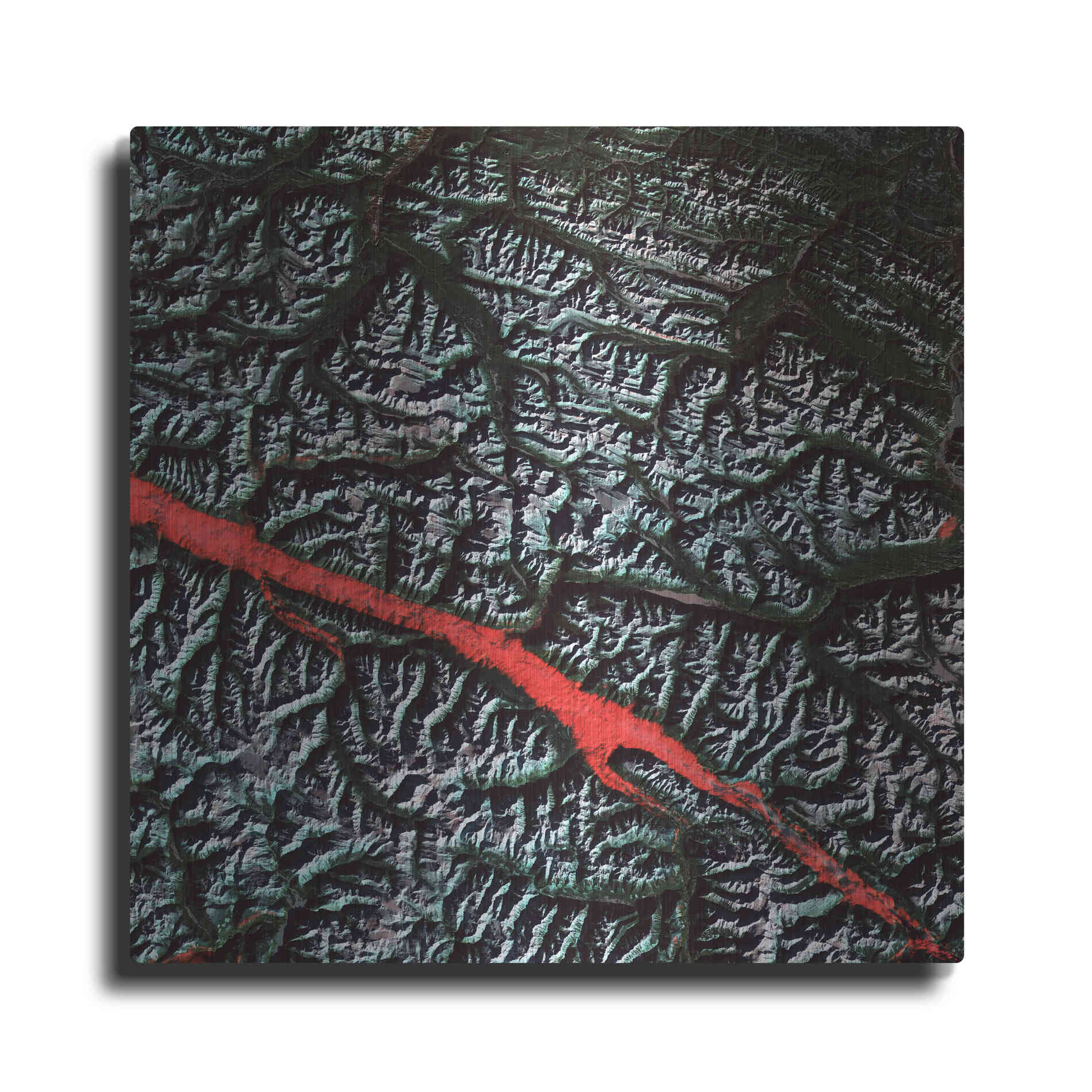 Luxe Metal Art 'Earth as Art: Rocky Mountain Trench,' Metal Wall Art