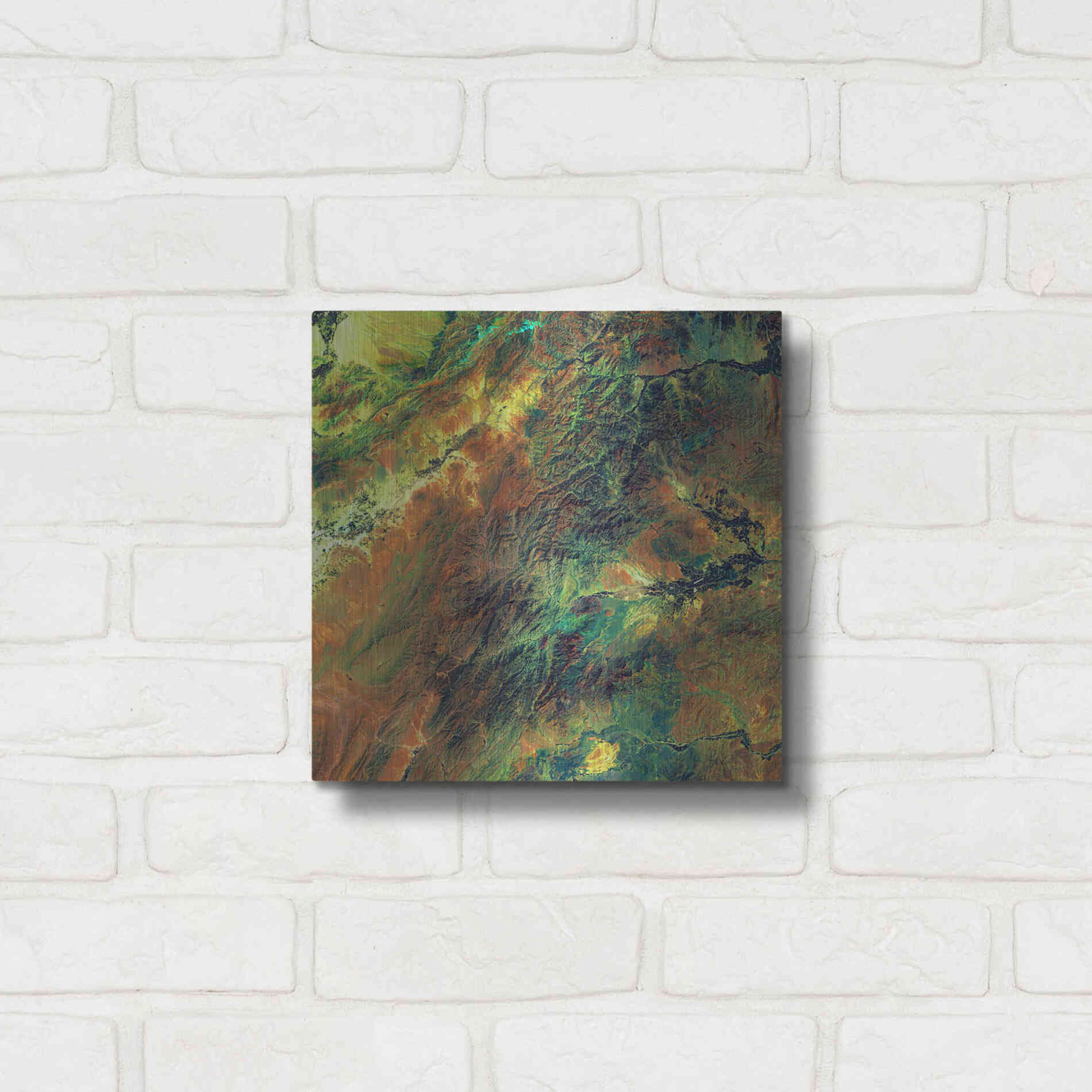 Luxe Metal Art 'Earth as Art: Rugged Terrain,' Metal Wall Art,12x12
