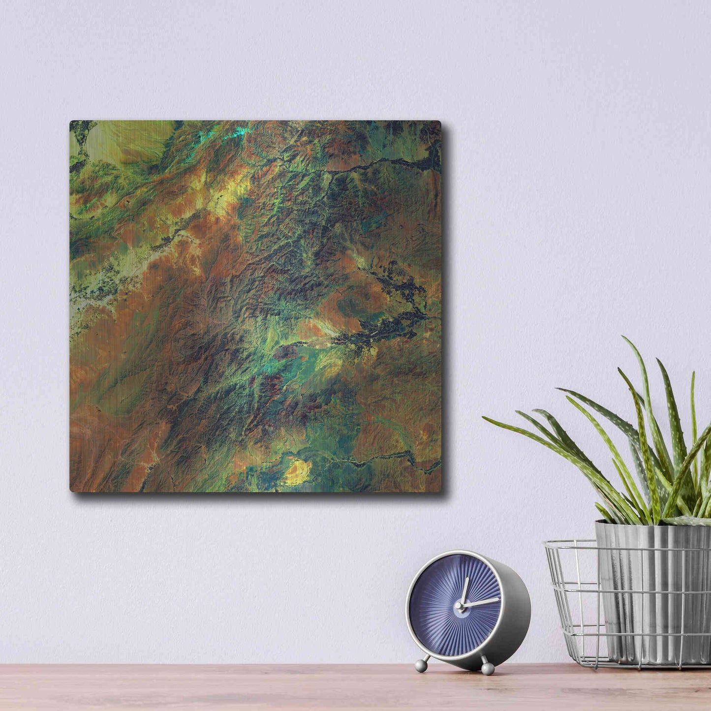 Luxe Metal Art 'Earth as Art: Rugged Terrain,' Metal Wall Art,12x12