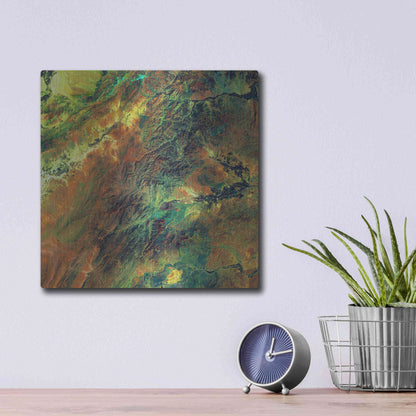 Luxe Metal Art 'Earth as Art: Rugged Terrain,' Metal Wall Art,12x12