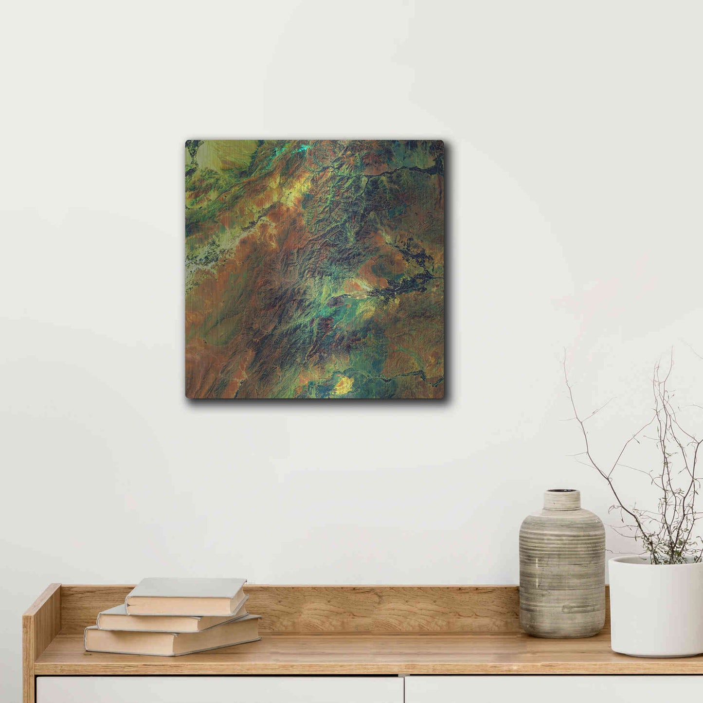 Luxe Metal Art 'Earth as Art: Rugged Terrain,' Metal Wall Art,12x12