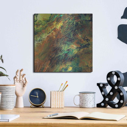 Luxe Metal Art 'Earth as Art: Rugged Terrain,' Metal Wall Art,12x12