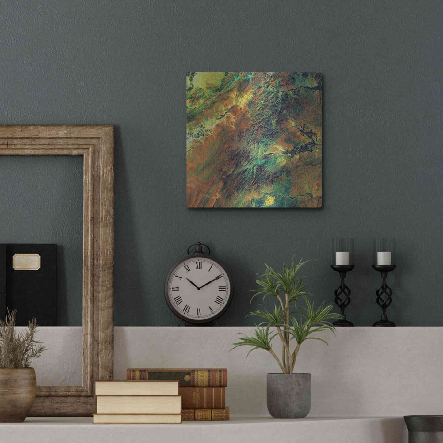 Luxe Metal Art 'Earth as Art: Rugged Terrain,' Metal Wall Art,12x12