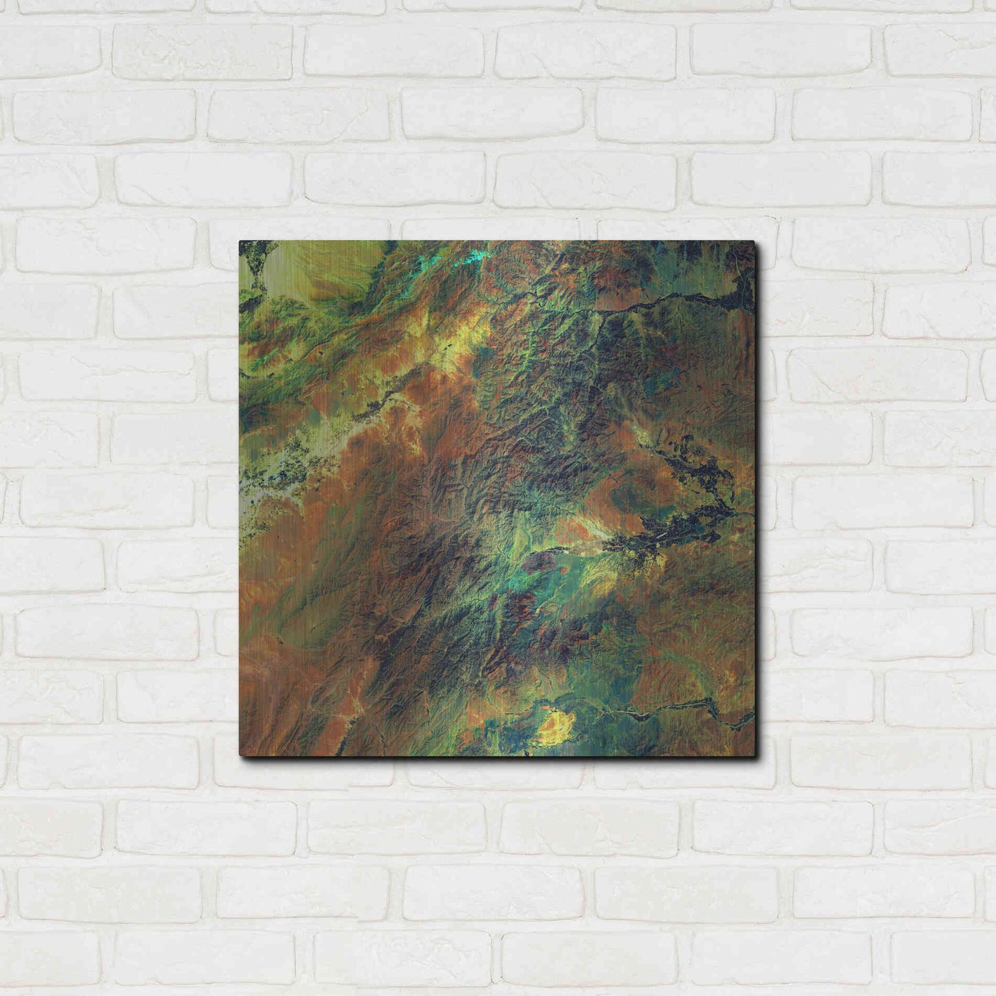 Luxe Metal Art 'Earth as Art: Rugged Terrain,' Metal Wall Art,24x24