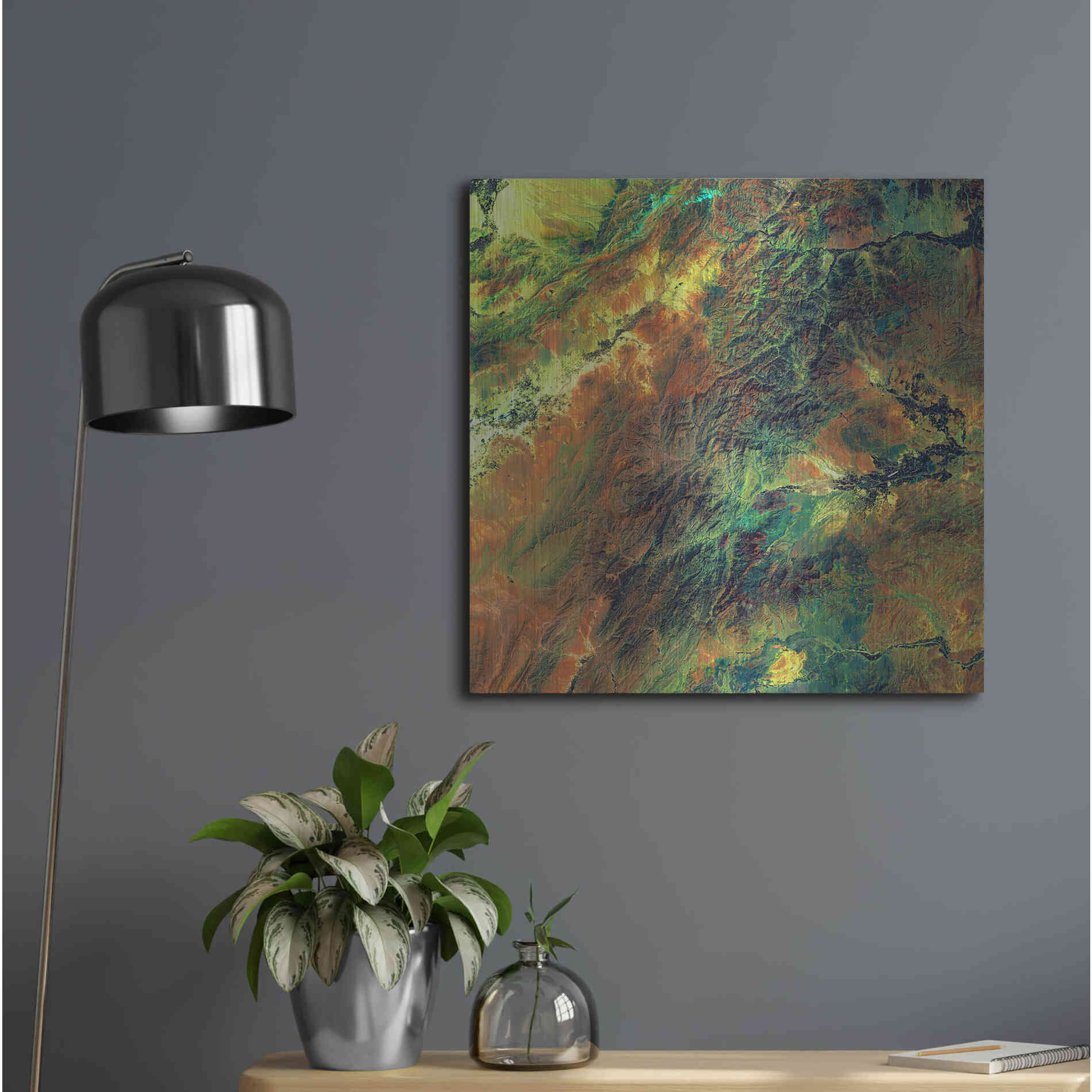Luxe Metal Art 'Earth as Art: Rugged Terrain,' Metal Wall Art,24x24