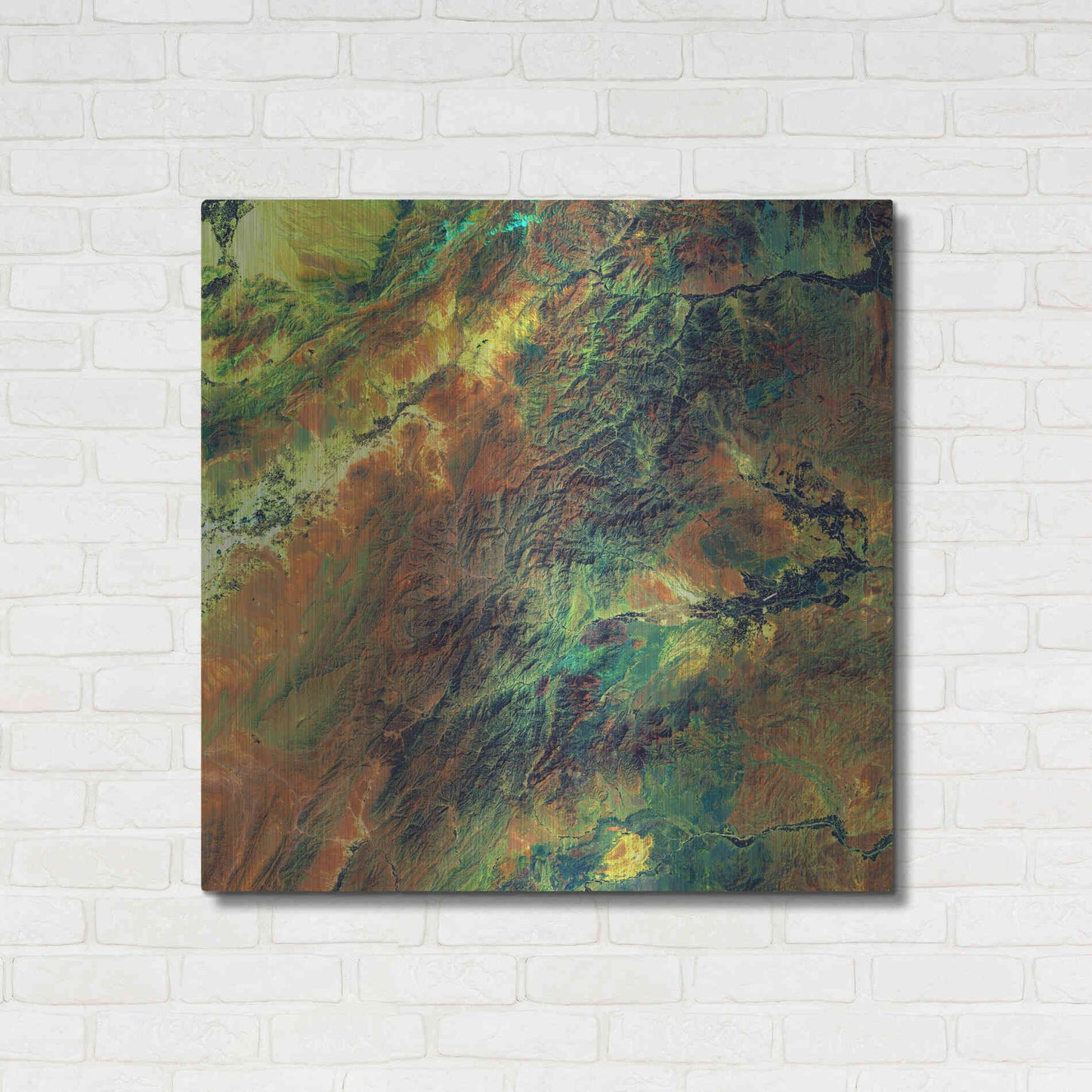 Luxe Metal Art 'Earth as Art: Rugged Terrain,' Metal Wall Art,36x36