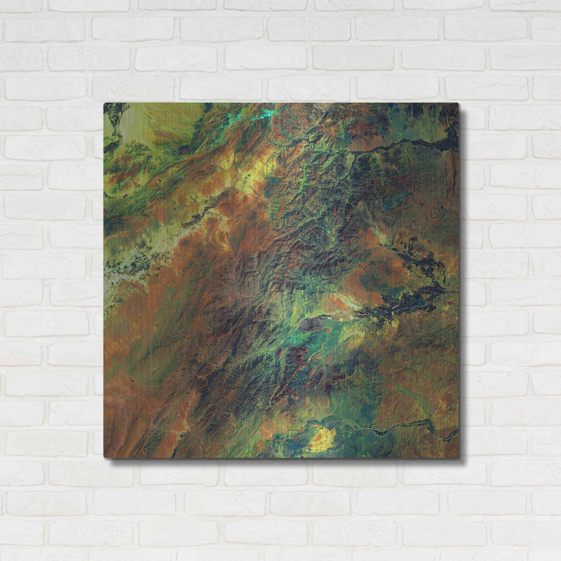 Luxe Metal Art 'Earth as Art: Rugged Terrain,' Metal Wall Art,36x36