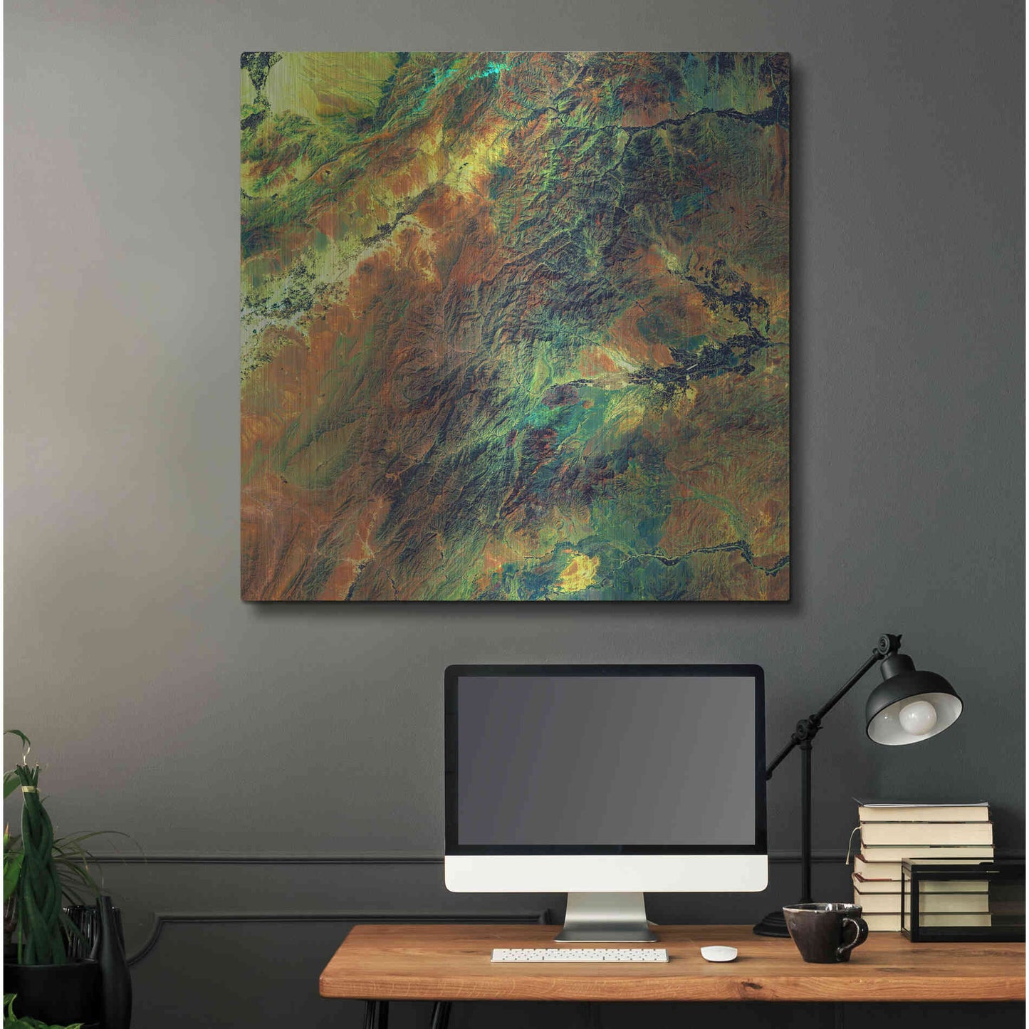 Luxe Metal Art 'Earth as Art: Rugged Terrain,' Metal Wall Art,36x36