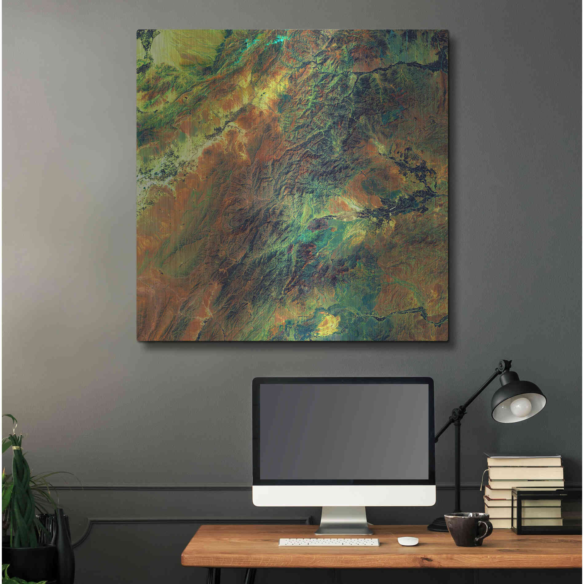 Luxe Metal Art 'Earth as Art: Rugged Terrain,' Metal Wall Art,36x36