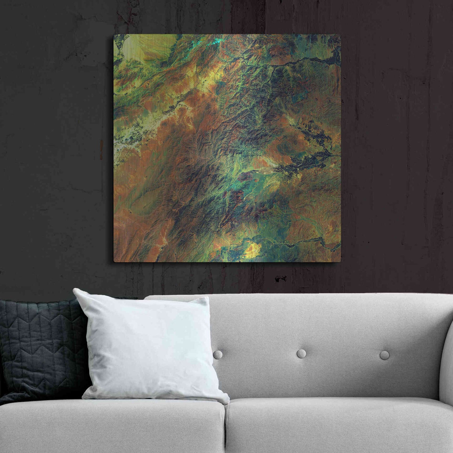 Luxe Metal Art 'Earth as Art: Rugged Terrain,' Metal Wall Art,36x36