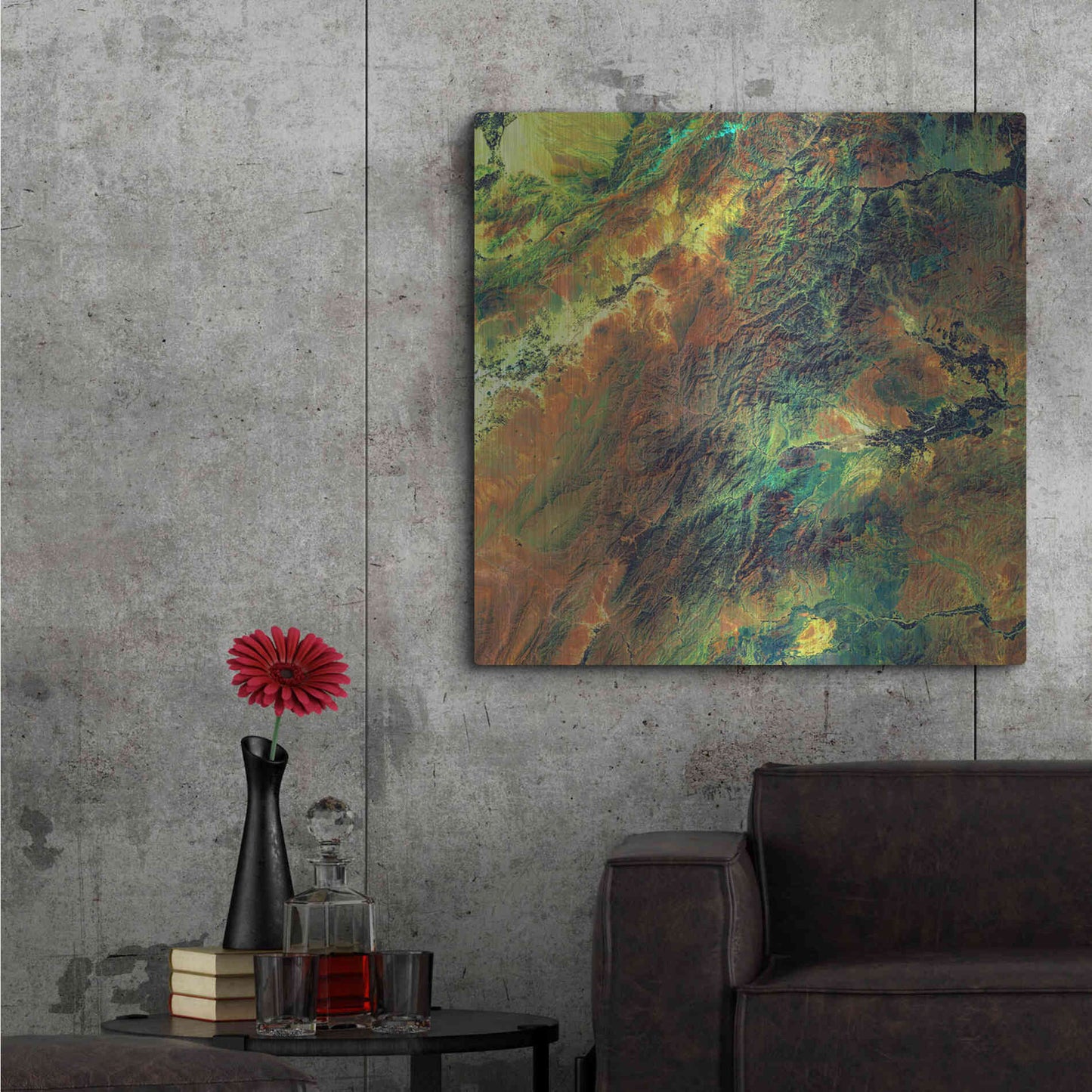 Luxe Metal Art 'Earth as Art: Rugged Terrain,' Metal Wall Art,36x36