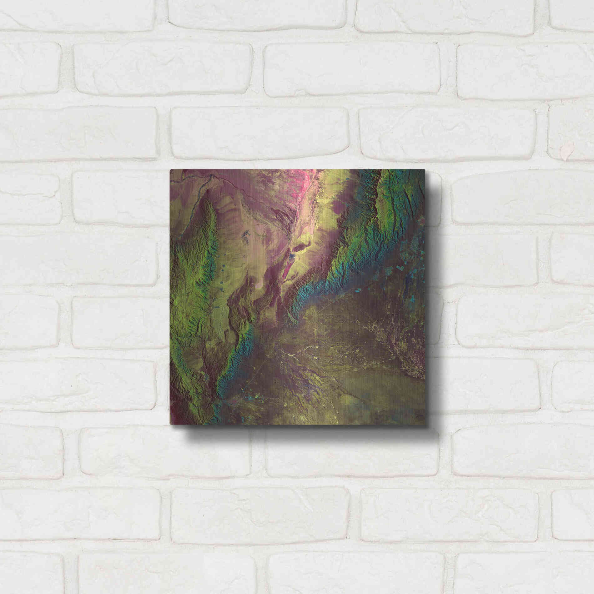 Luxe Metal Art 'Earth as Art: Sierra de Velasco,' Metal Wall Art,12x12