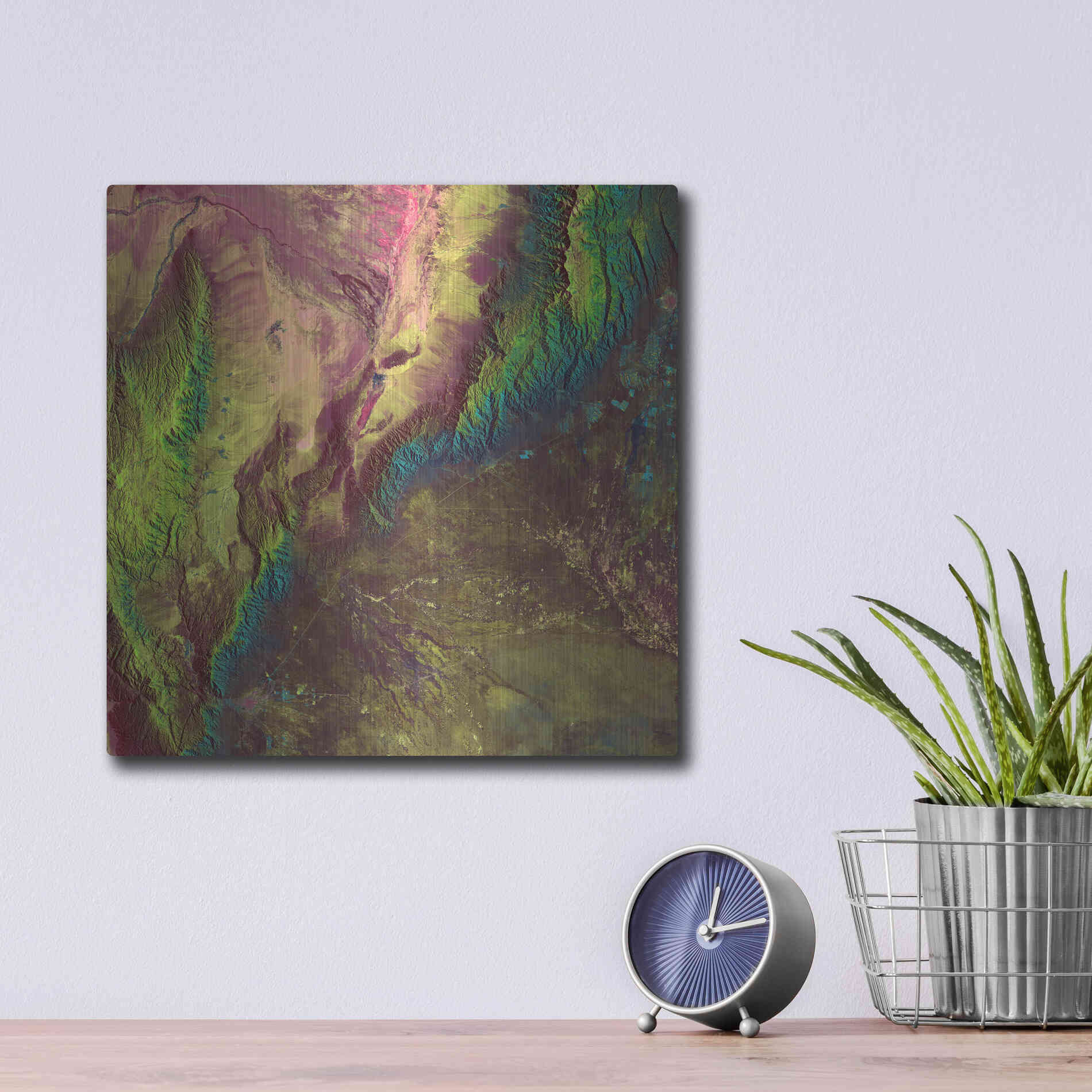 Luxe Metal Art 'Earth as Art: Sierra de Velasco,' Metal Wall Art,12x12