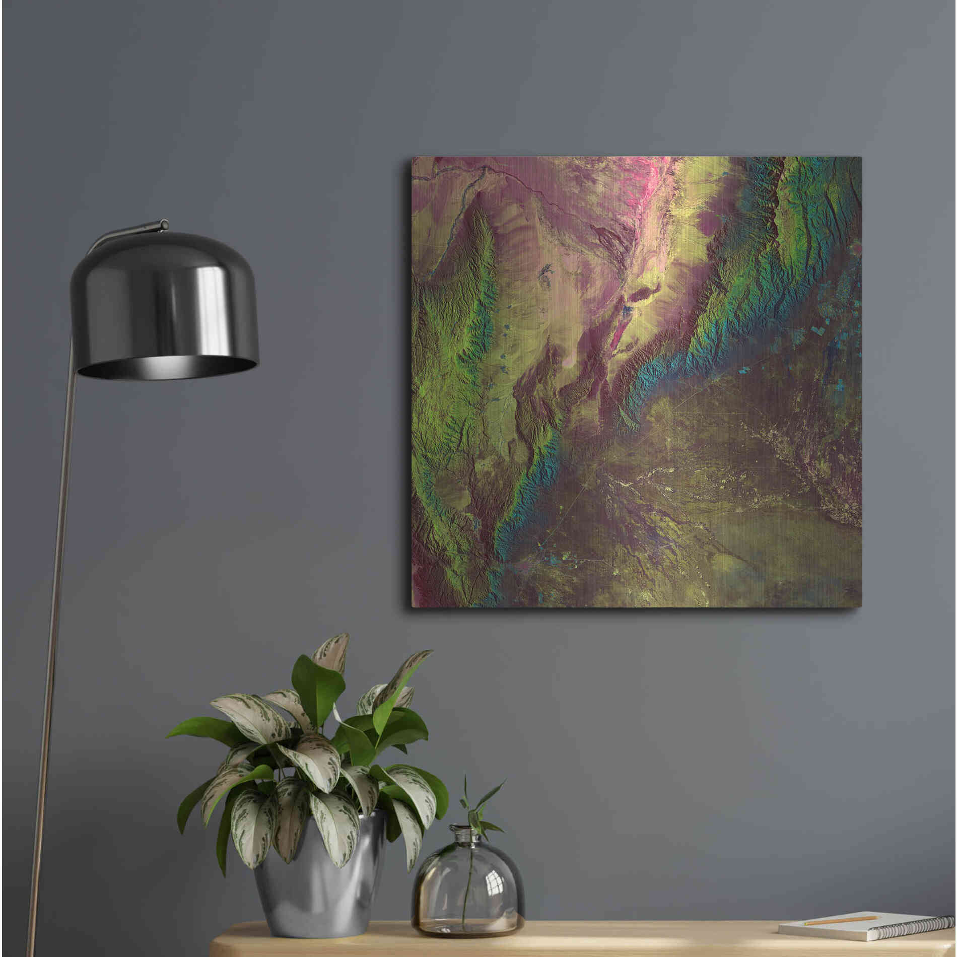 Luxe Metal Art 'Earth as Art: Sierra de Velasco,' Metal Wall Art,24x24
