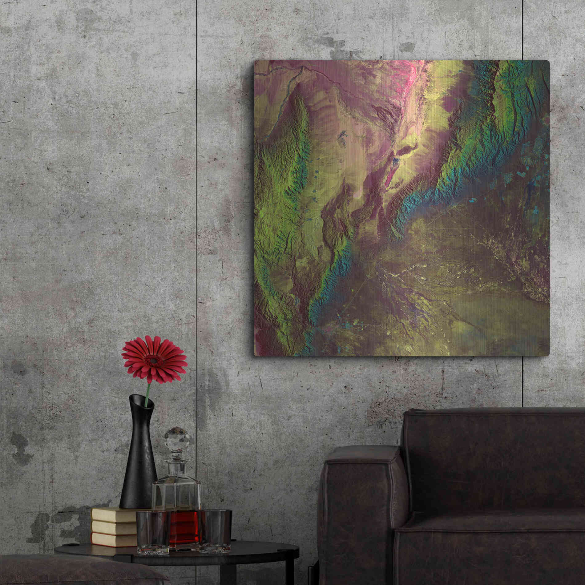 Luxe Metal Art 'Earth as Art: Sierra de Velasco,' Metal Wall Art,36x36
