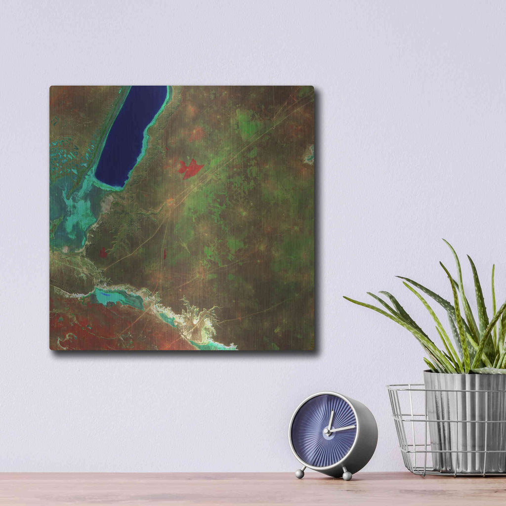 Luxe Metal Art 'Earth as Art: Sor Kaydak,' Metal Wall Art,12x12