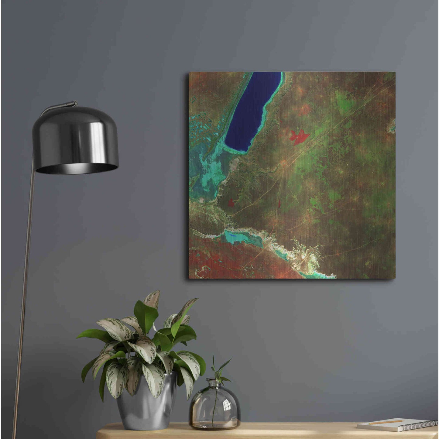 Luxe Metal Art 'Earth as Art: Sor Kaydak,' Metal Wall Art,24x24