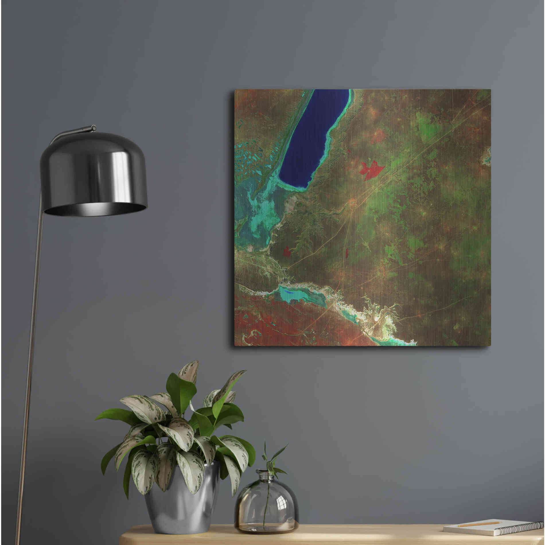 Luxe Metal Art 'Earth as Art: Sor Kaydak,' Metal Wall Art,24x24