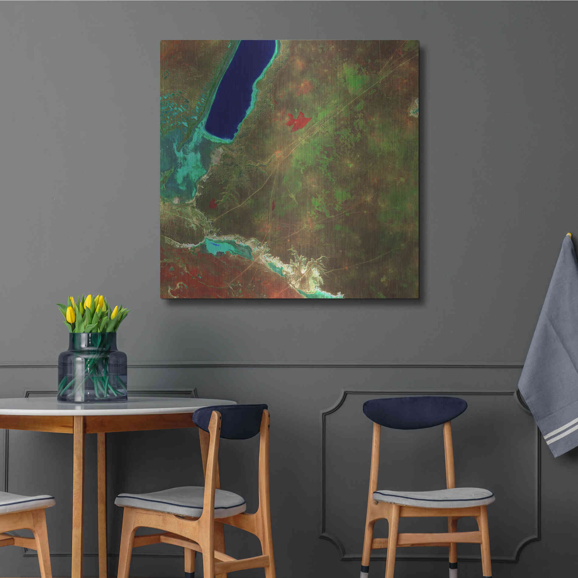 Luxe Metal Art 'Earth as Art: Sor Kaydak,' Metal Wall Art,36x36