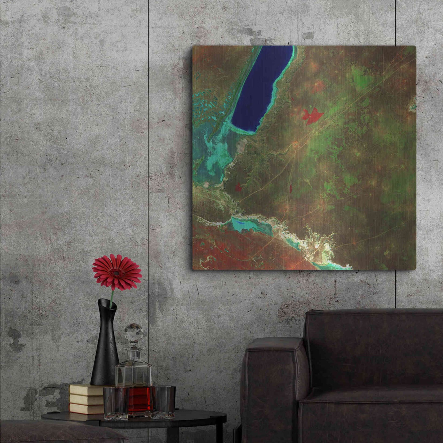 Luxe Metal Art 'Earth as Art: Sor Kaydak,' Metal Wall Art,36x36