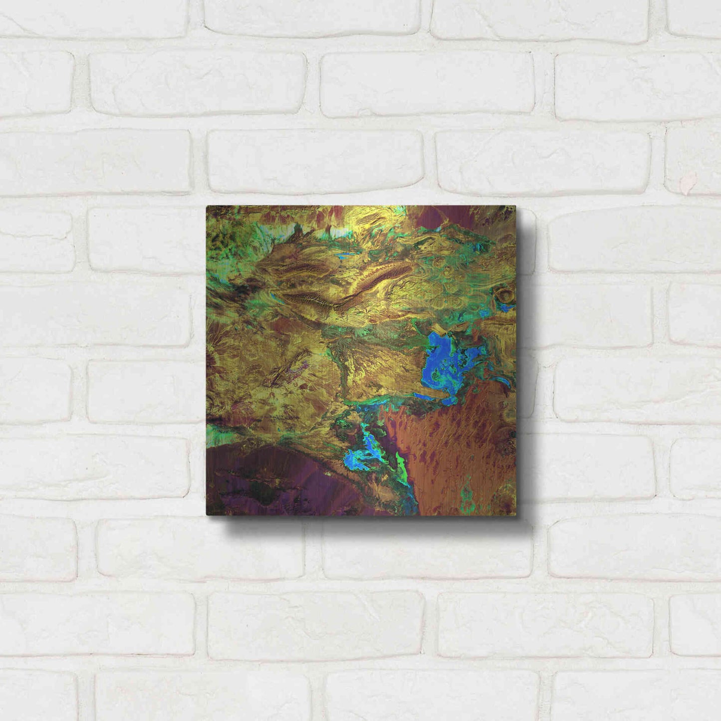 Luxe Metal Art 'Earth as Art: Spilled Paint,' Metal Wall Art,12x12
