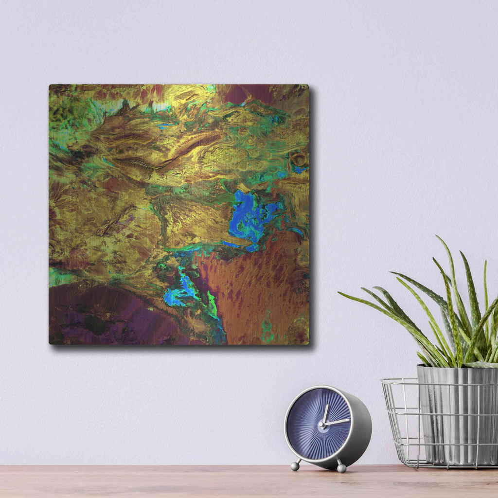 Luxe Metal Art 'Earth as Art: Spilled Paint,' Metal Wall Art,12x12