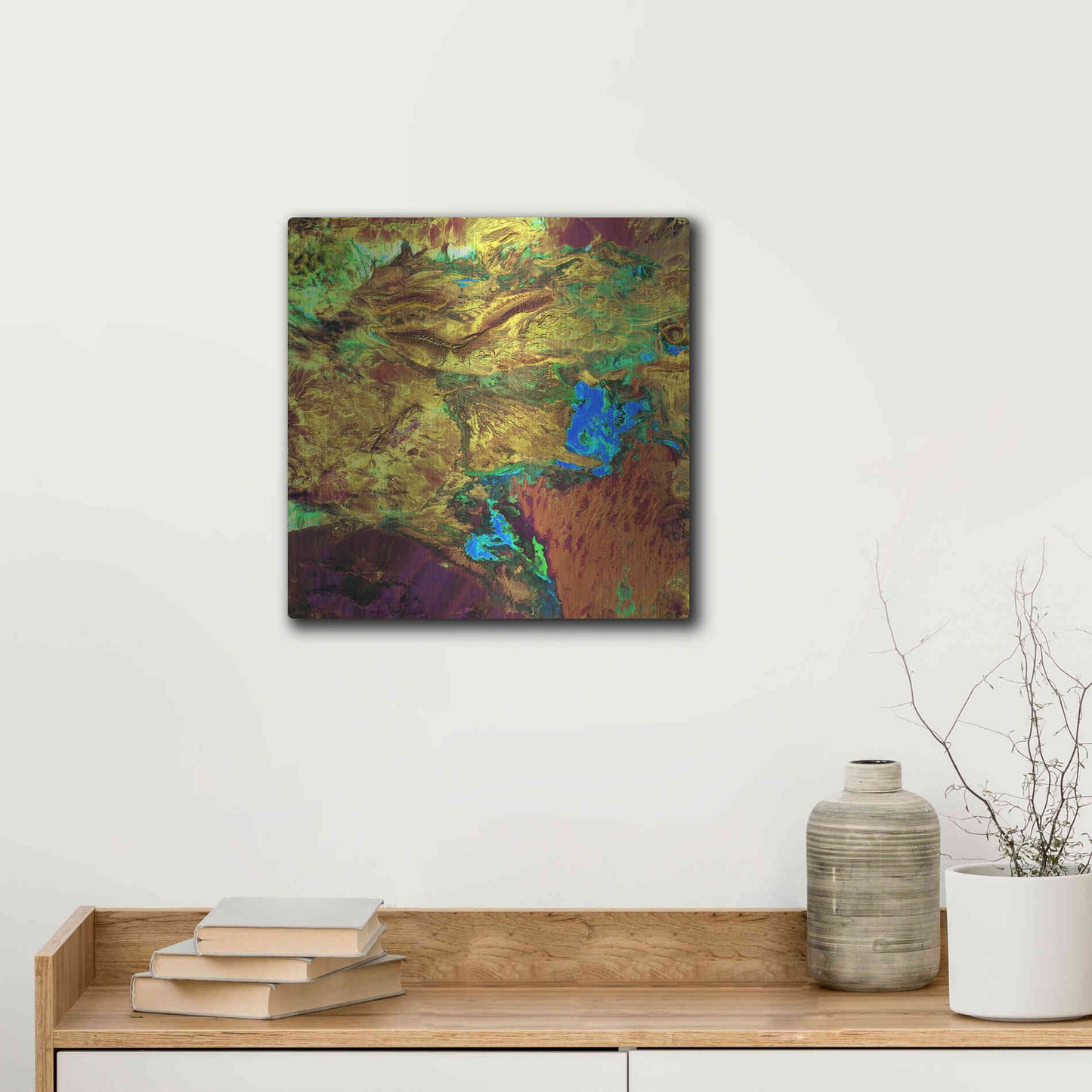 Luxe Metal Art 'Earth as Art: Spilled Paint,' Metal Wall Art,12x12