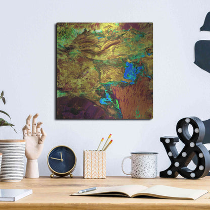 Luxe Metal Art 'Earth as Art: Spilled Paint,' Metal Wall Art,12x12