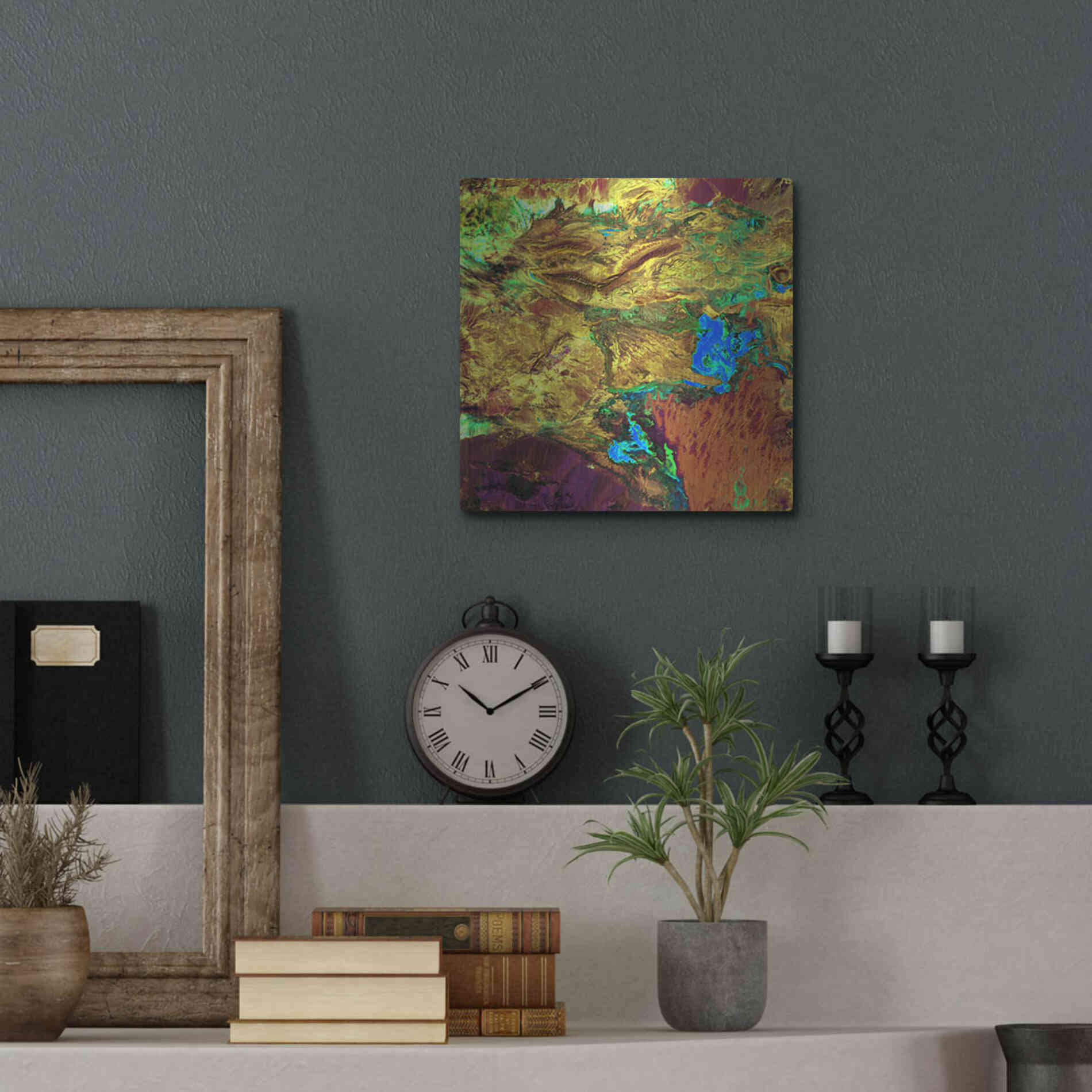 Luxe Metal Art 'Earth as Art: Spilled Paint,' Metal Wall Art,12x12
