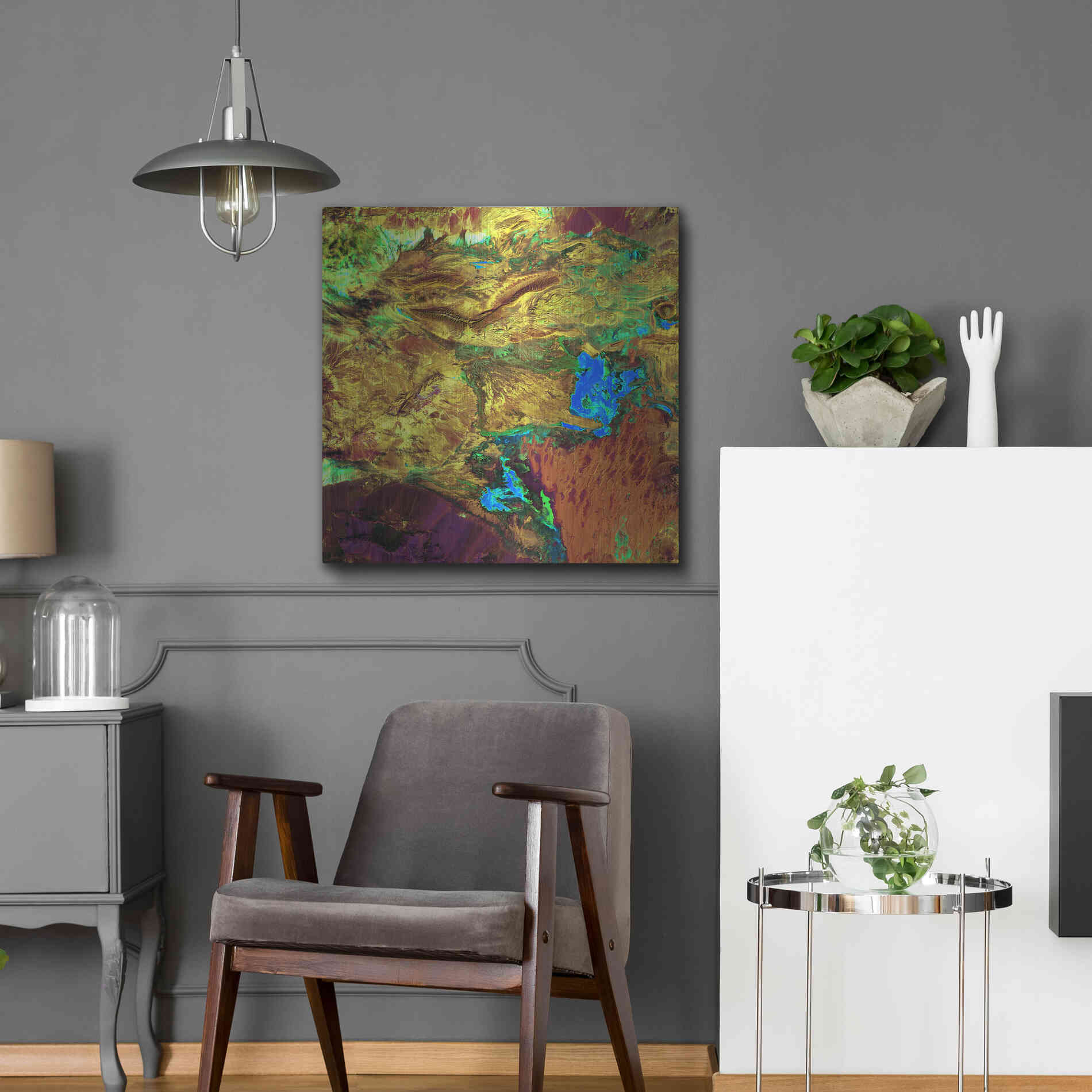 Luxe Metal Art 'Earth as Art: Spilled Paint,' Metal Wall Art,24x24