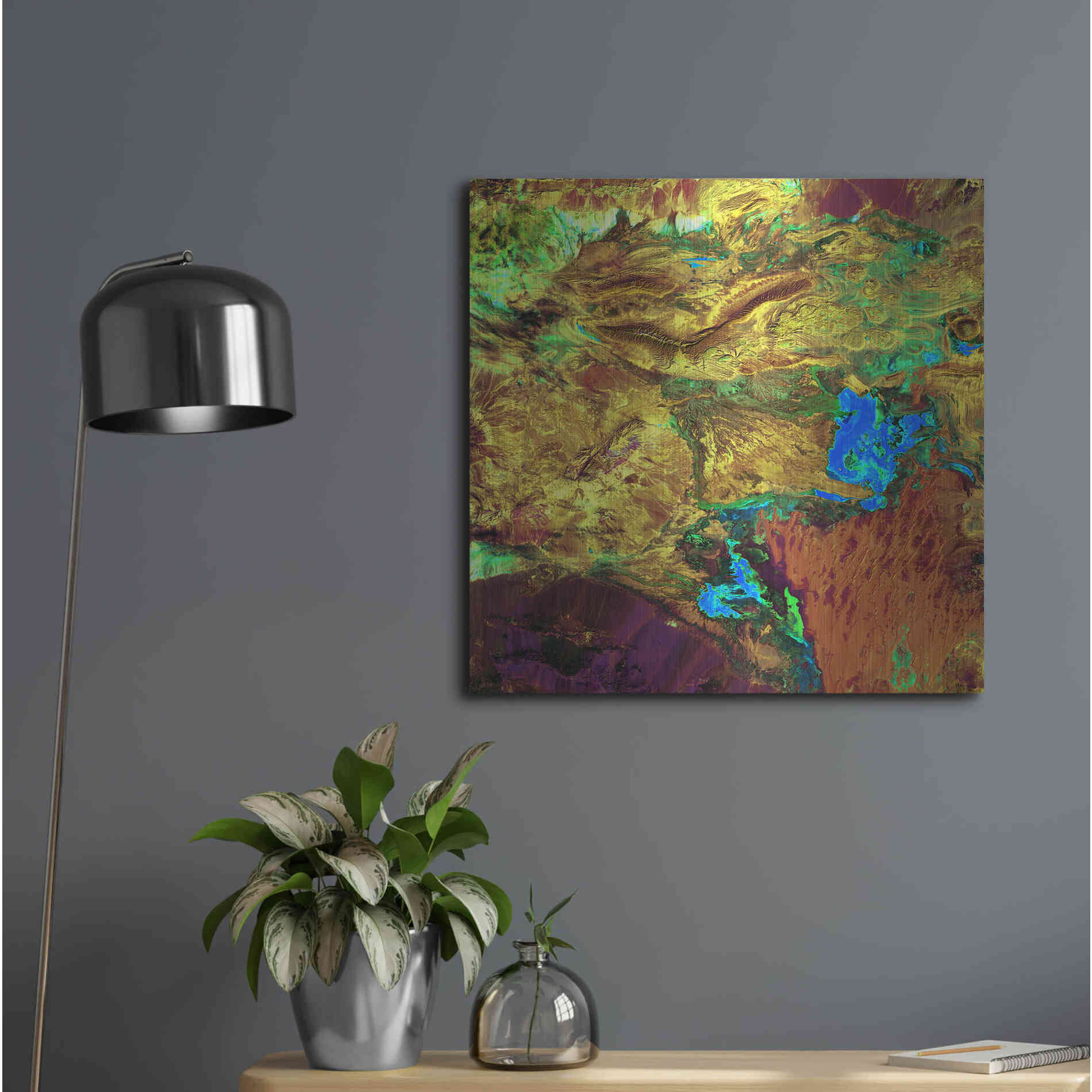 Luxe Metal Art 'Earth as Art: Spilled Paint,' Metal Wall Art,24x24