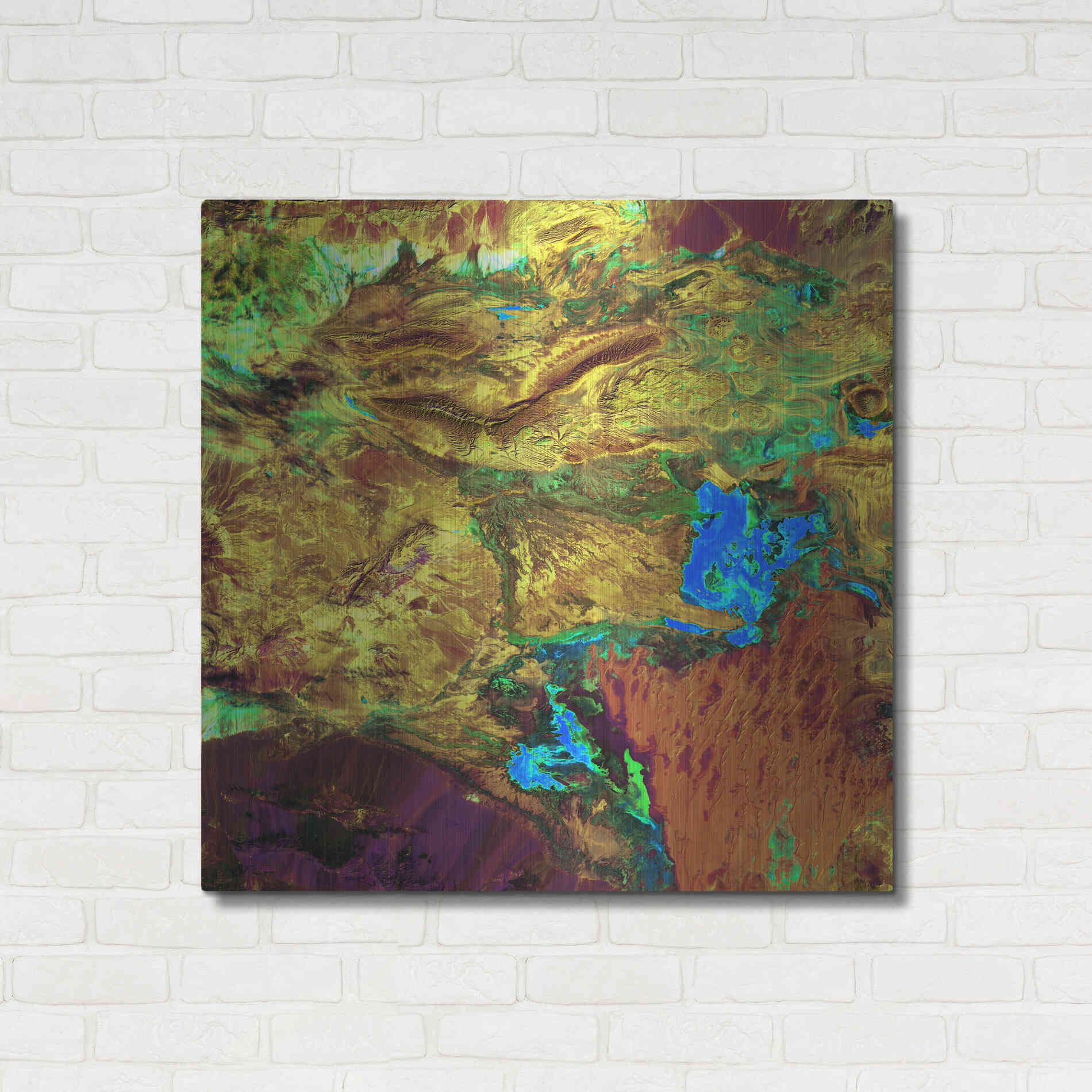 Luxe Metal Art 'Earth as Art: Spilled Paint,' Metal Wall Art,36x36