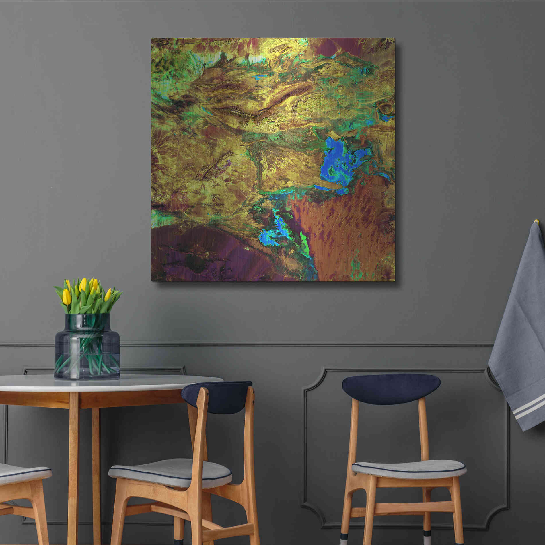 Luxe Metal Art 'Earth as Art: Spilled Paint,' Metal Wall Art,36x36