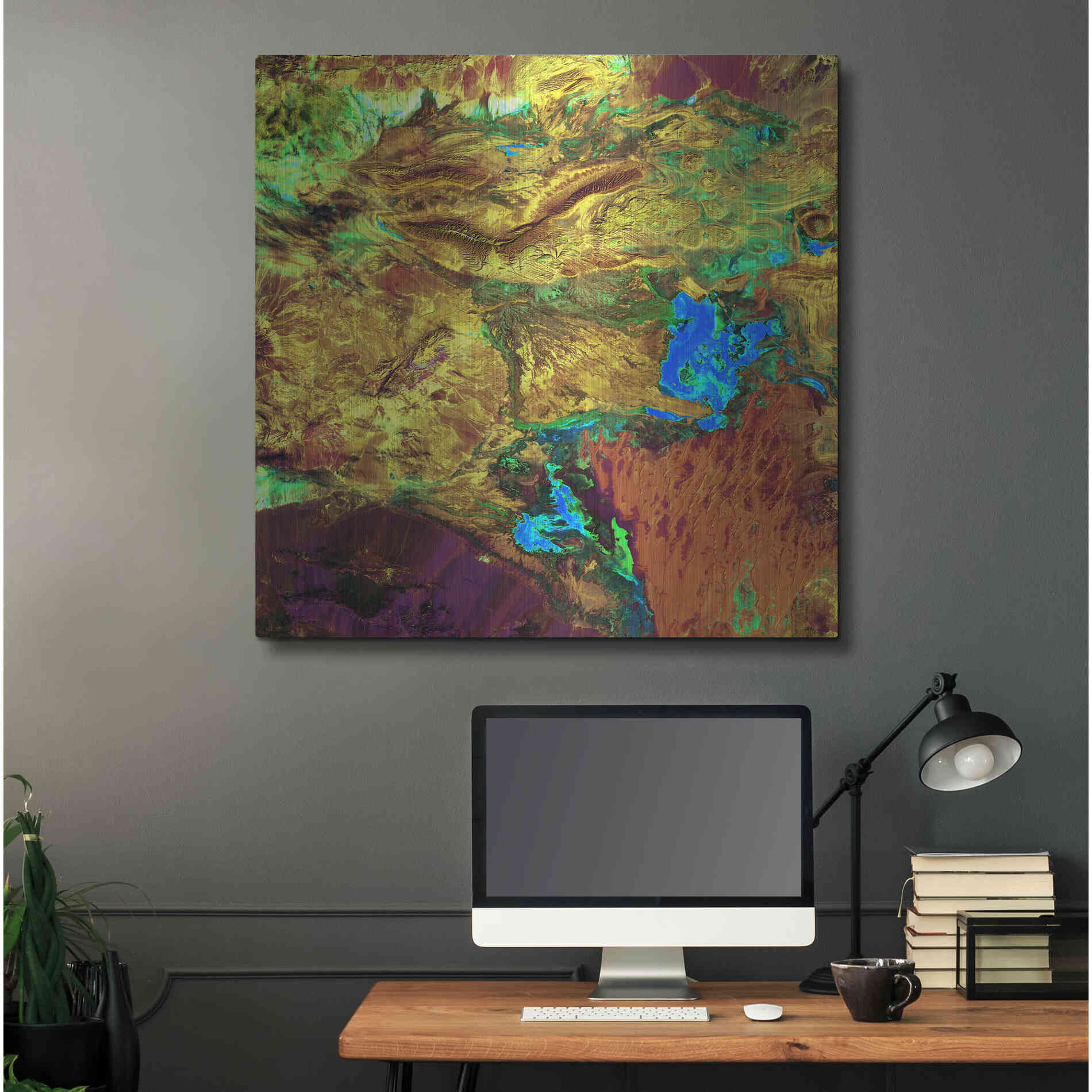 Luxe Metal Art 'Earth as Art: Spilled Paint,' Metal Wall Art,36x36