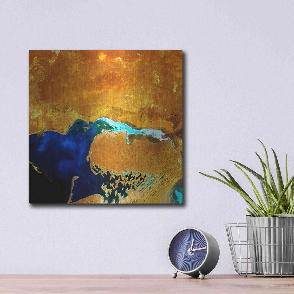 Luxe Metal Art 'Earth as Art: The Dardzha Monster,' Metal Wall Art,12x12