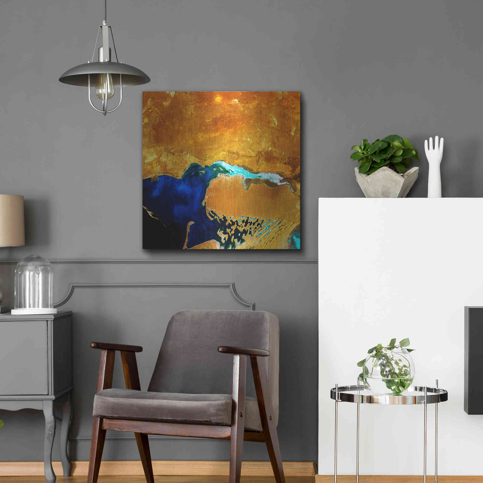 Luxe Metal Art 'Earth as Art: The Dardzha Monster,' Metal Wall Art,24x24