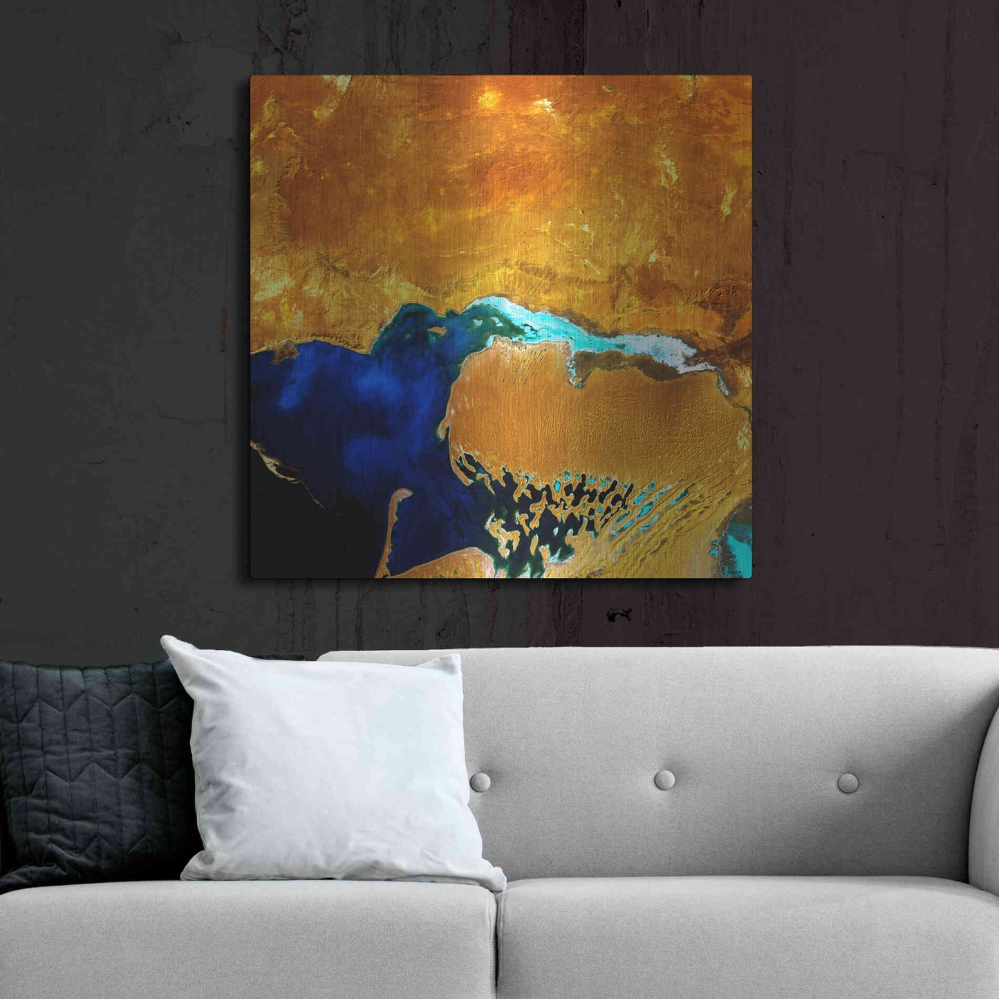 Luxe Metal Art 'Earth as Art: The Dardzha Monster,' Metal Wall Art,36x36