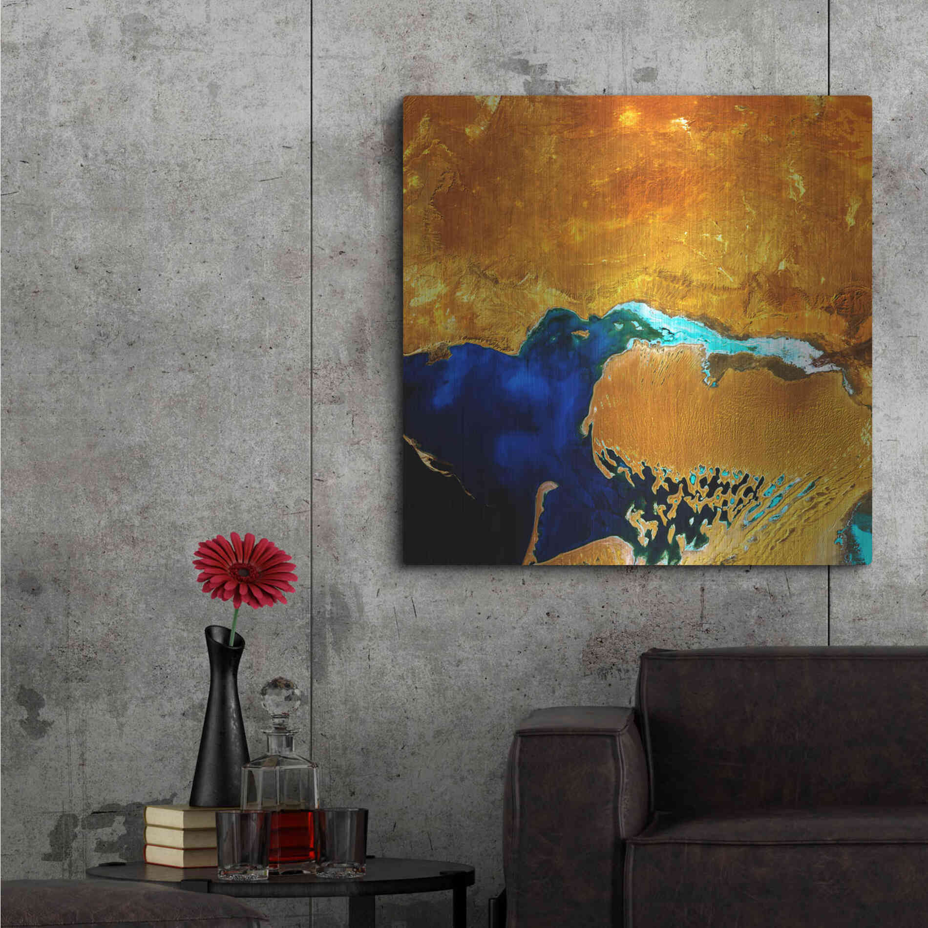 Luxe Metal Art 'Earth as Art: The Dardzha Monster,' Metal Wall Art,36x36