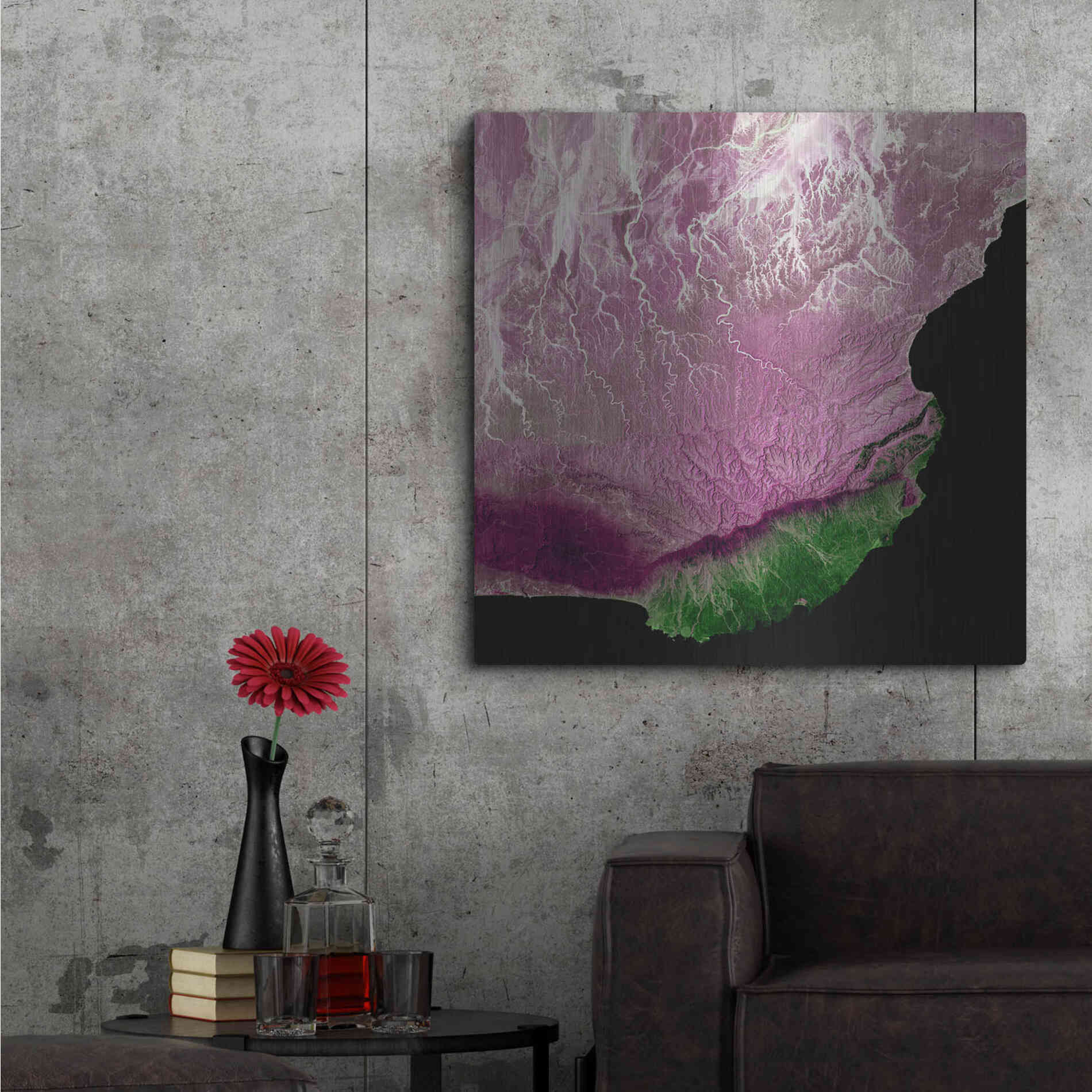 Luxe Metal Art 'Earth as Art: The Dhofar Difference,' Metal Wall Art,36x36